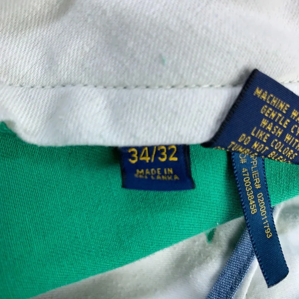 Polo Ralph Lauren Pants Mens 34x32 Green Classic Fit Cotton Chinos Flat Front